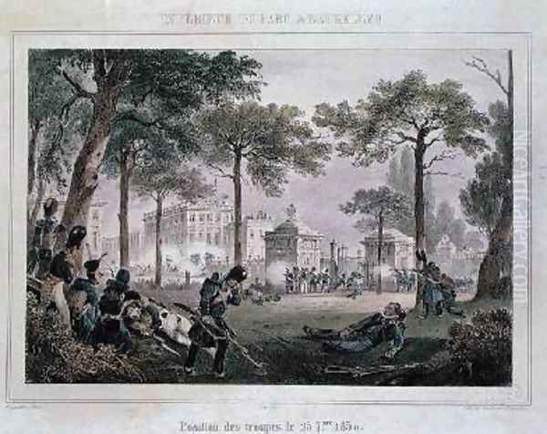 Troops in the Parc Royal Brussels - view 1