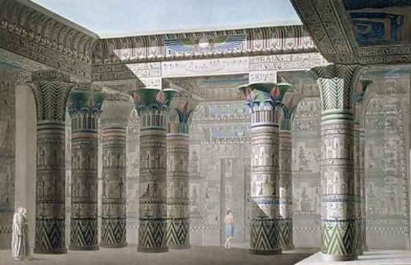 Interior perspective view from the portico of the Grand Temple on the Island of Philae - view 1