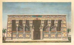 Denderah (Tentyris) -- Vue perspective de la facade de portique de Grand Temple, from Description de L'egypte by Leisnier by Le Pere