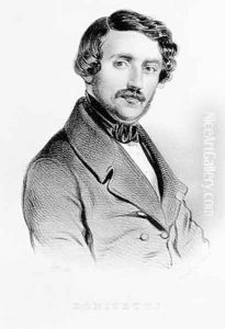Portrait of Gaetano Donizetti 1797-1848 Italian composer by Carel Christian Anthony Last