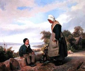 Peasant Woman and Boy by Leopold Leprince