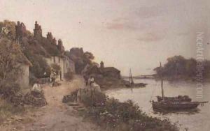 Fishing creels in a Cornish village by Walker Stuart Lloyd