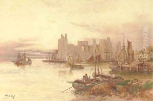 Carnaervon Castle from across the water by Walker Stuart Lloyd