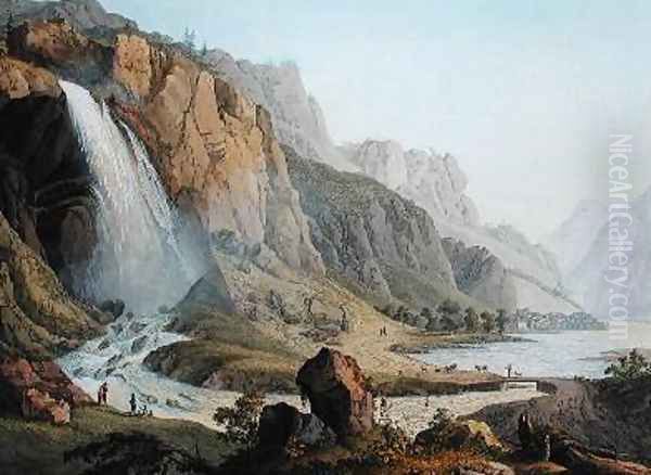 View of the Cascade de Pissevache 1789 - view 1