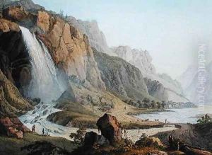 View of the Cascade de Pissevache 1789