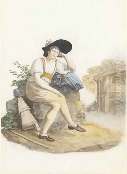 Swiss peasants in traditional dress - view 1