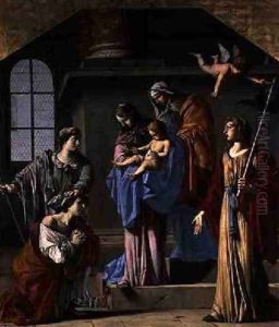 St Cloud Recommended to the Virgin and Child by St Clotilde and St Genevieve