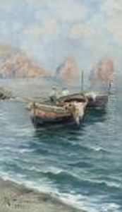 Sorrento, Italia: Fishing Boats In The Bay Of Naples