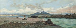 Relaxing On The Shore, Vesuvius Beyond