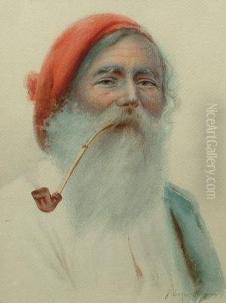 Portrait Of A Mariner, Head And
Shoulders Smoking A Pipeand Portrait Of An Elderly Lady, Head And
Shoulders - view 1