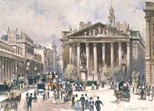 View of the Royal Exchange City of London by C. J. Lander