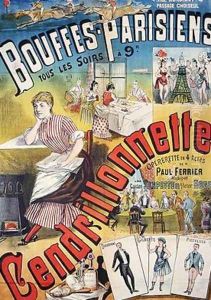 Poster advertising the Operetta Cendrillonnette at the Theatre des Bouffes Parisiens by Charles Levy