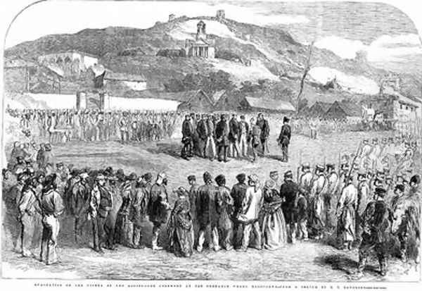 Evacuation of the Crimea by the Allies the Ceremony at Ordinance Wharf Balaclava - view 1