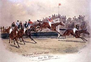 The Grand National Over the Water 1899 by William Verner Longe