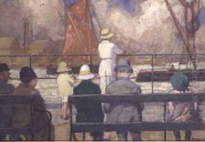 On Greenwich Pier by Mabel F. Layng