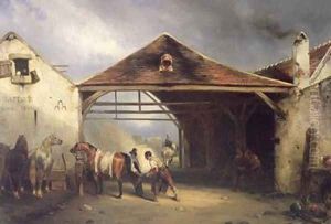 A Farrier shoeing a Horse by Francois-Emile de Lansac