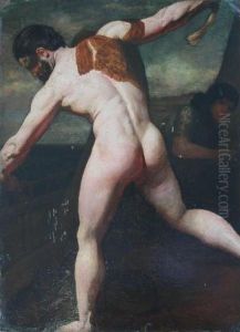 Life Study: Draped Male Nude On A Boat by William Etty