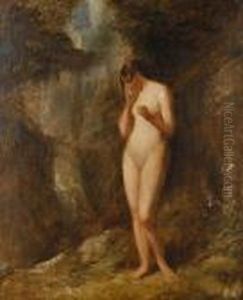 Study Of A Nude By A Waterfall by William Etty