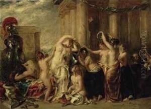 Venus And Her Satellites (venus At Her Toilet) by William Etty