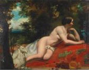 Nude In A Wood With Goat by William Etty