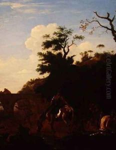 The Bathing Pool by Pieter van (Il Bamboccio) Laar