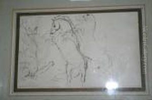 R.a Rearing Horses by William Etty