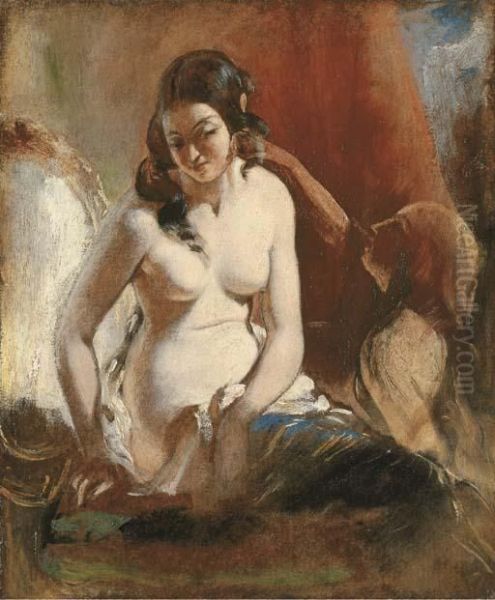Study Of A Girl At Her Toilet
(recto); And Study Of A King Seated, Attended By Two Girls (verso) - view 1