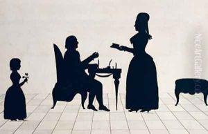 Silhouettes of Monsieur and Madame Roland and their Daughter Eudora by Jean Gaspard Lavater
