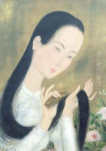 Woman Combing Her Hair by Pho Le
