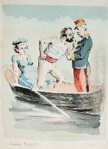 Caricature of Emile Zola 1840-1902 and his role in the Dreyfus Affair with reference to his novel Therese Raquin - view 1