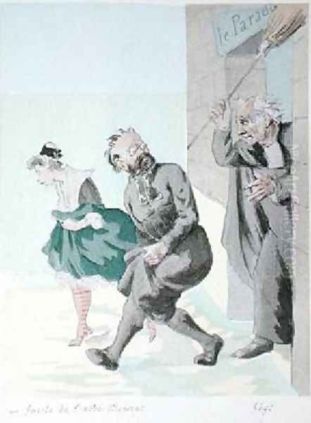 Caricature of Emile Zola 1840-1902 and his role in the Dreyfus Affair with reference to his novel La Faute de lAbbe Mouret - view 1