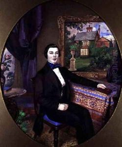 Portrait of a Young Man in a Victorian Interior 1850 by Frederick William Lock