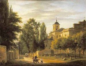 View of the Church of Ville dAvray by Jean Baptiste Gabriel Langlace