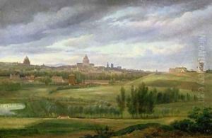 View of Paris from Butte aux Cailles Gentilly by Jean Baptiste Gabriel Langlace