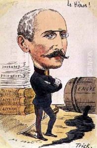 The Hero cartoon of Captain Alfred Dreyfus 1859-1935 by Gabriel (Trick) Liquier