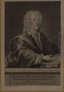 Portrait of Georg Philipp Telemann by Georg Lichtensteger