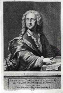 Portrait of Georg Philipp Telemann 1681-1757 by Georg Lichtensteger