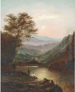 Anglers by a lake