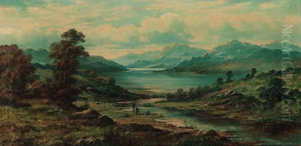 Anglers in a loch landscape - view 1