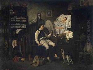 Breton Interior or The Newborn by Eugene Leroux