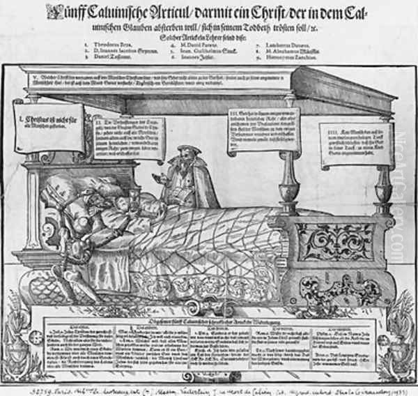 John Calvin on his death bed - view 1