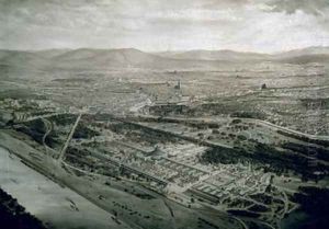 View of Vienna at the time of the World Exhibition by Josef Langl
