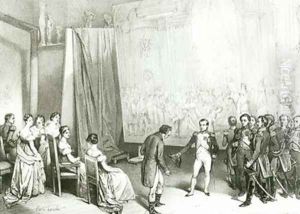 Napoleon I 1769-1821 Visiting the Studio of David 1748-1825 by Emile Lassalle