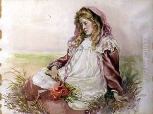 Girl with Poppies by Frederick S. Lewis