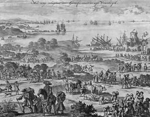 Protestants leaving France by Jan Luyken