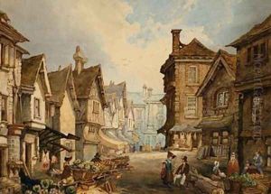 Butchers Row Coventry From the North End by S.R Lines