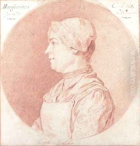 Portrait of Marguerite Carbois, bust-length, in profile to the left by Charles-Andre van Loo
