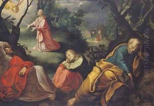 Christ in the Garden of Olives by Jeremie Le Pilleur