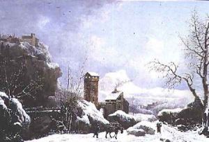 Winter landscape 1803 by Jules Cesar Denis van Loo