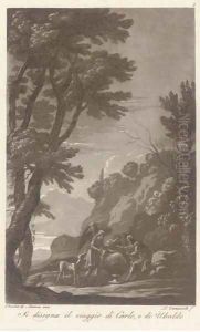 Classical and mythological figures in an Italianate landscape, by L. Caracciolo by Claude Lorrain (Claude Gellee)